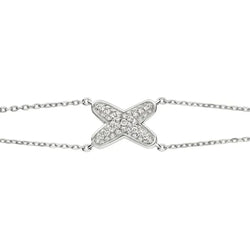 Pave X Charm Bracelet White Gold with Diamonds