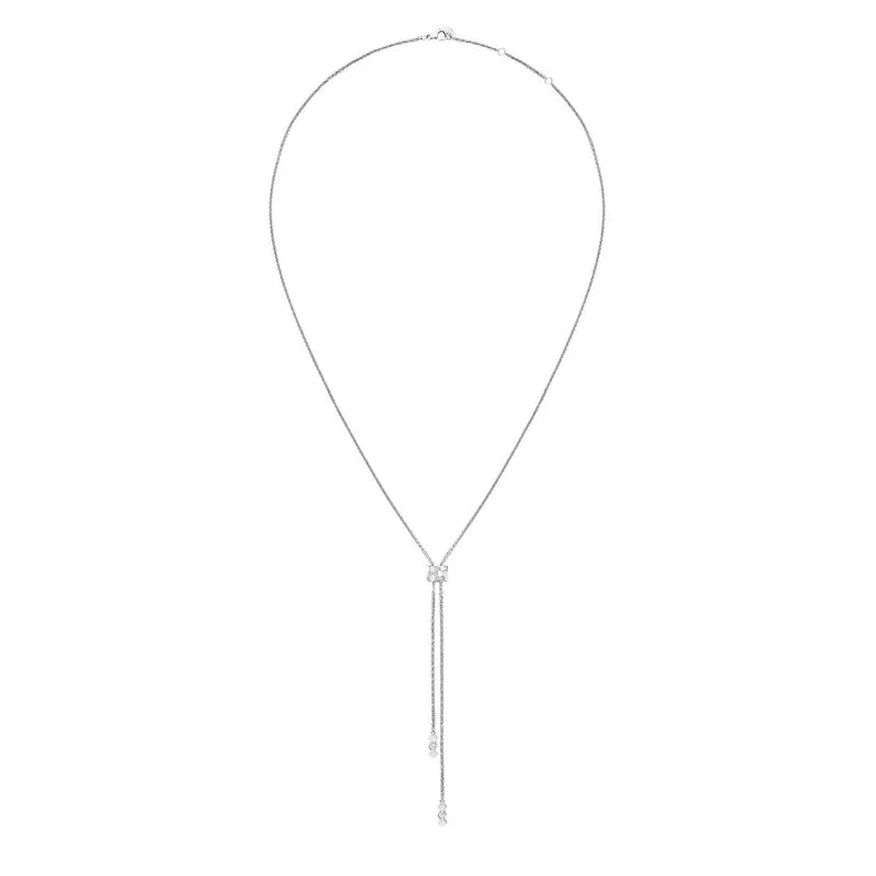 Adjustable Lariat Necklace White Gold