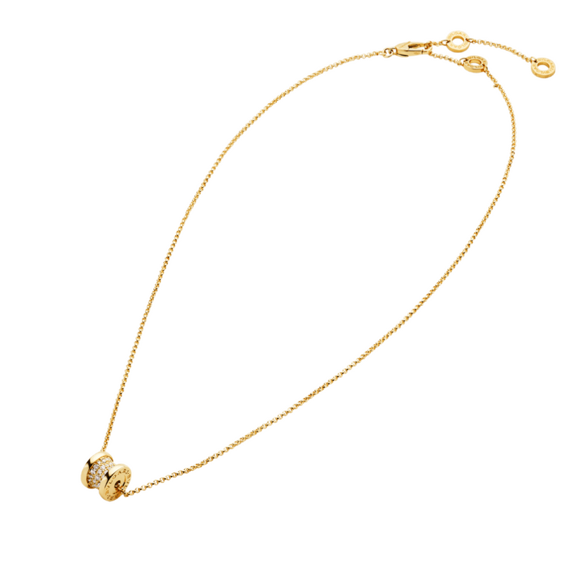 B.zero1 necklace,925 Silver,18k Gold Plated, Spiral pavé zircon