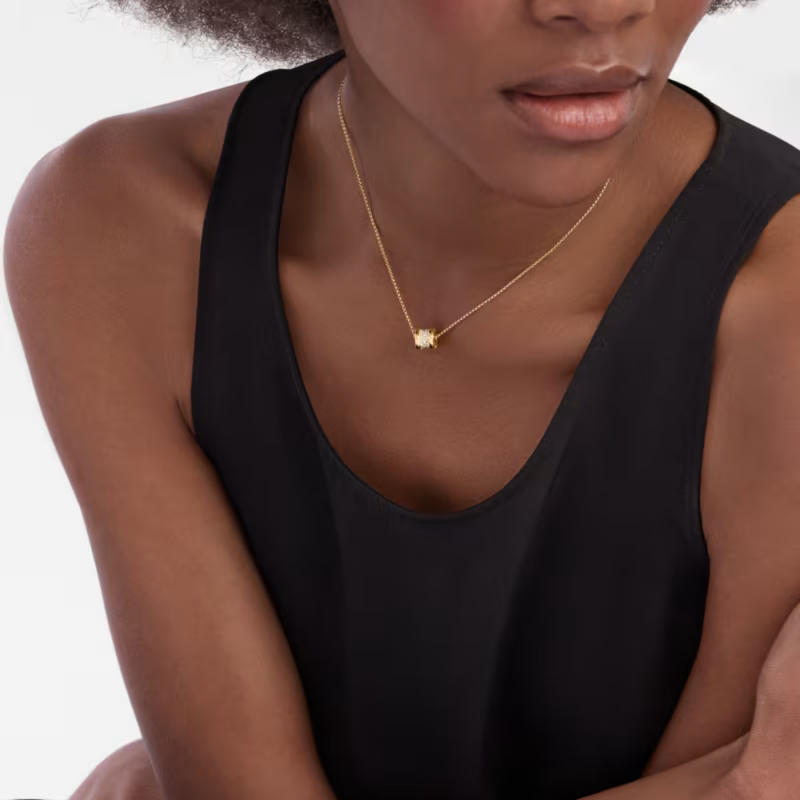 B.zero1 necklace,925 Silver,18k Gold Plated, Spiral pavé zircon