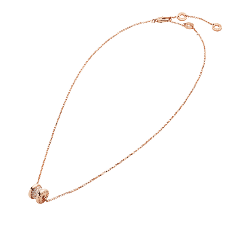 B.zero1 necklace,925 Silver,18k Gold Plated, Spiral pavé zircon