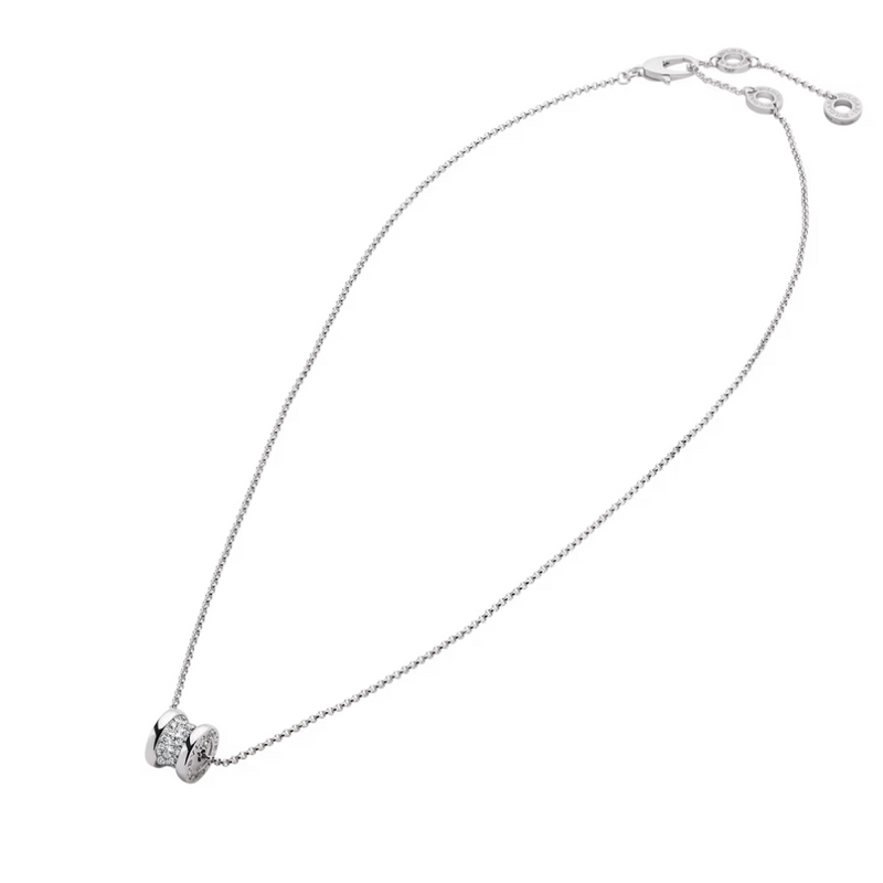 B.zero1 necklace,925 Silver,18k Gold Plated, Spiral pavé zircon