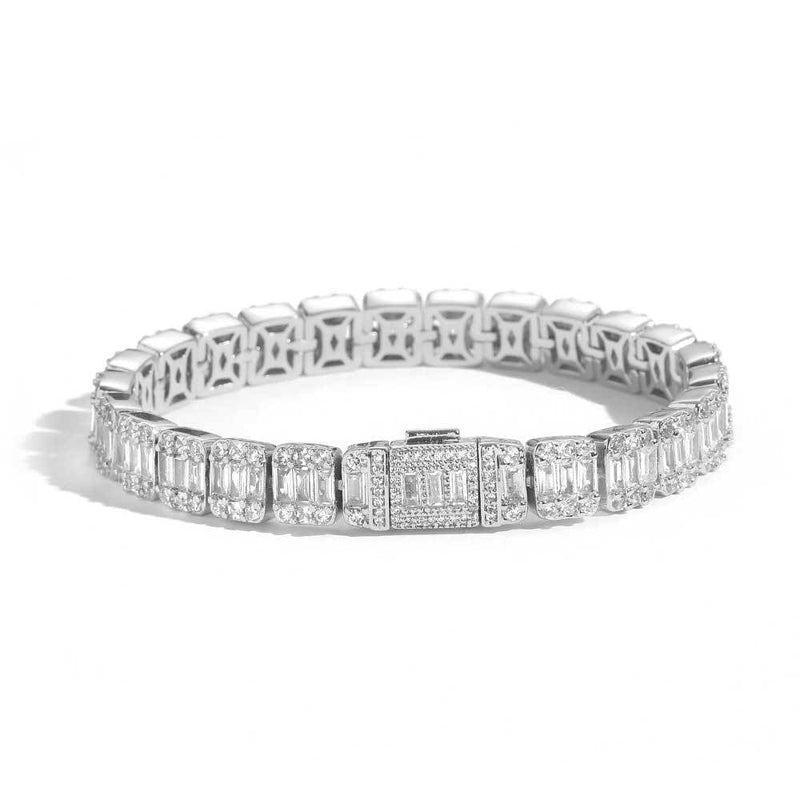 Baguette Tennis Bracelet in White Gold - 8mm