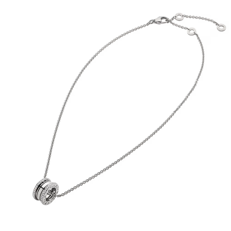 B.zero1 necklace,925 Silver,18k Gold Plated, Pendant edge set with zircons