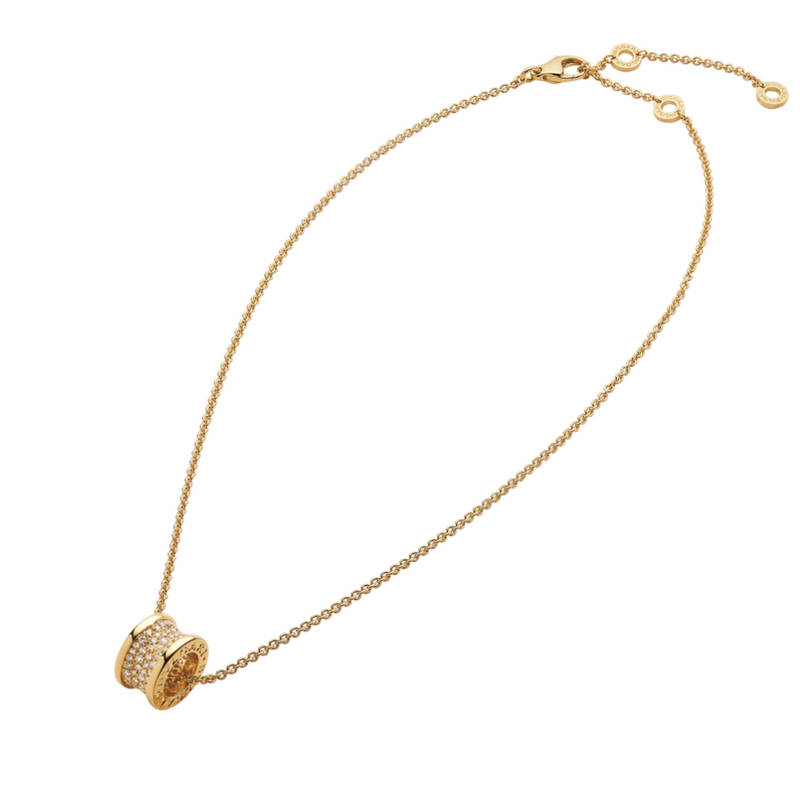 B.zero1 necklace,925 Silver,18k Gold Plated, Spiral pavé zircon