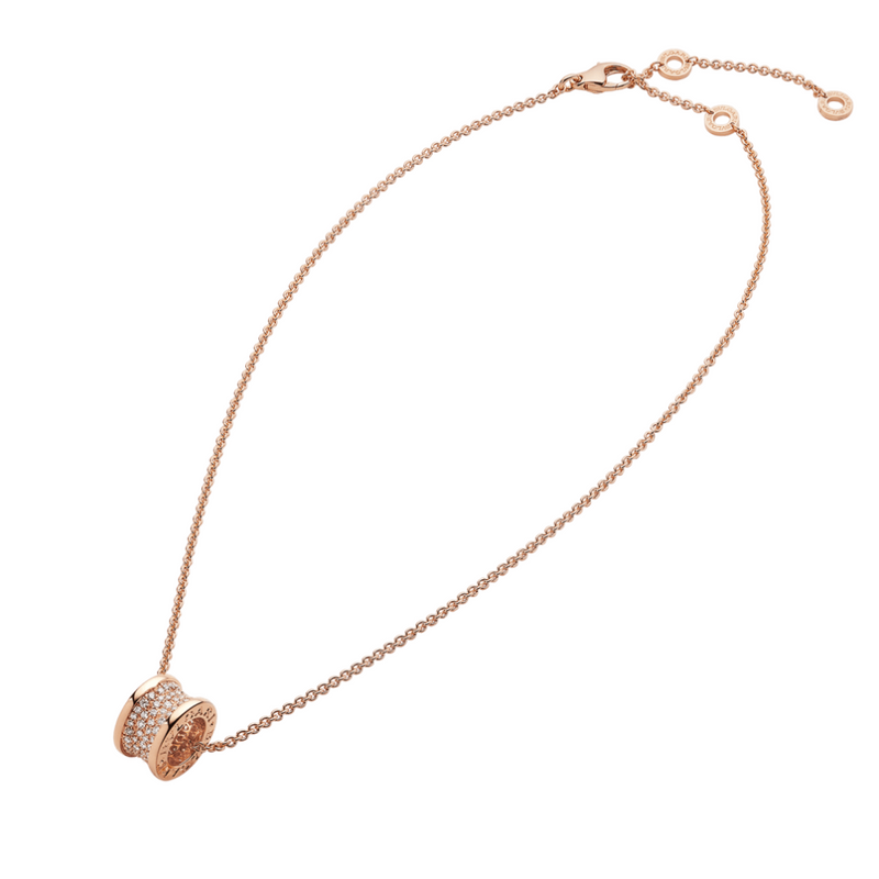 B.zero1 necklace,925 Silver,18k Gold Plated, Spiral pavé zircon