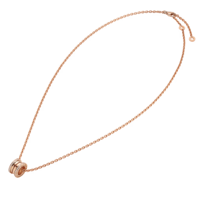 B.zero1 necklace,925 Silver,18k Gold Plated, Pendant edge set with zircons