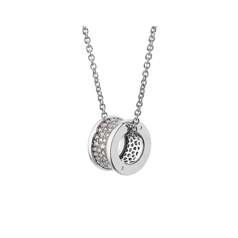B.zero1 necklace,925 Silver,18k Gold Plated, Spiral pavé zircon