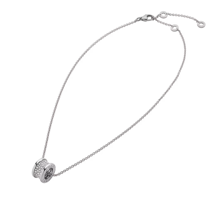 B.zero1 necklace,925 Silver,18k Gold Plated, Spiral pavé zircon