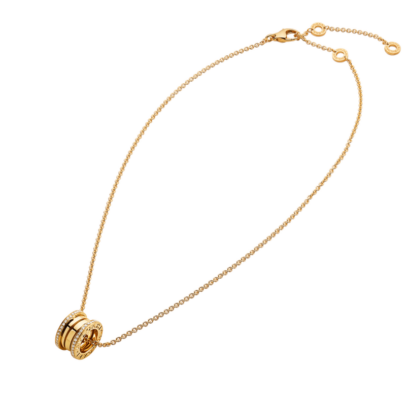 B.zero1 necklace,925 Silver,18k Gold Plated, Pendant edge set with zircons