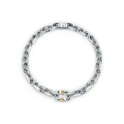 1837 Makers Narrow Chain Bracelet in White and 18k Gold